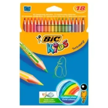 Imagen LAPICES COLORES TROPICOLOR BIC KIDS C/18. 