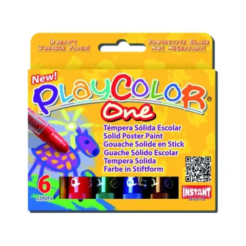 Imagen TEMPERA PLAYCOLOR ONE 6 COLORES 10 GRS. INSTANT