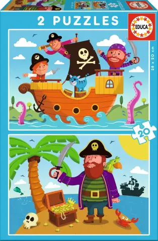 Imagen PUZZLES PIRATAS 2X20 PZAS. EDUCA