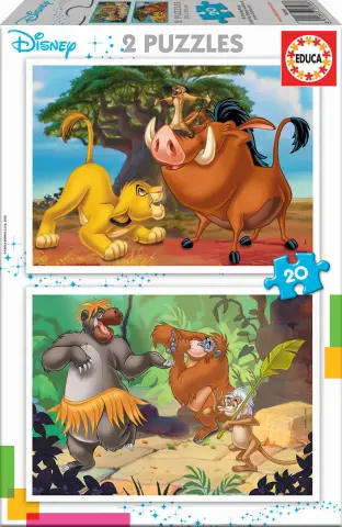 Imagen PUZZLES DISNEY REY LEON/LIBRO DE LA SELVA 2X20 