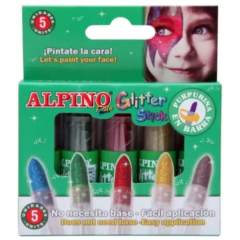 Imagen BLISTER 5 BARRAS MAQUILLAJE GLITTER. ALPINO