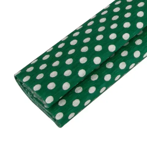 Imagen PAPEL CRESPON 50X250CM. VERDE LUNARES BLANCOS