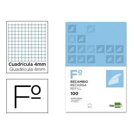 Imagen RECAMBIO FOLIO 4 MM. 100 H. PAPYRUS