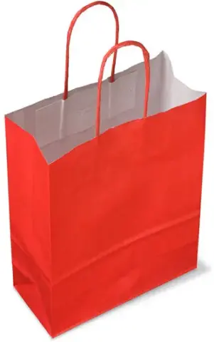 Imagen BOLSA PAPEL KRAFT ROJA 24X18X8CM