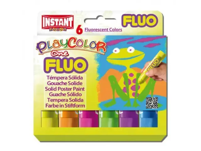 Imagen TEMPERA PLAYCOLOR ONE FLUO 6 COLORES 10 GR.INSTANT