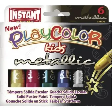 Imagen TEMPERA PLAYCOLOR ONE METALLIC 6 COLORES 10 GRS. 