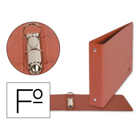 Imagen CARPETA F APAISADA 2 ANILLAS 40 MM. CARTON CUERO. FBS