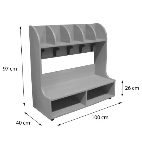 Imagen MUEBLE ZAPATERO PERCHERO 5 CASILLAS 2