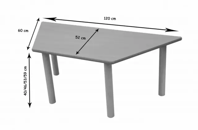 Imagen MESA TRAPECIO 120 x 60 cm. 4