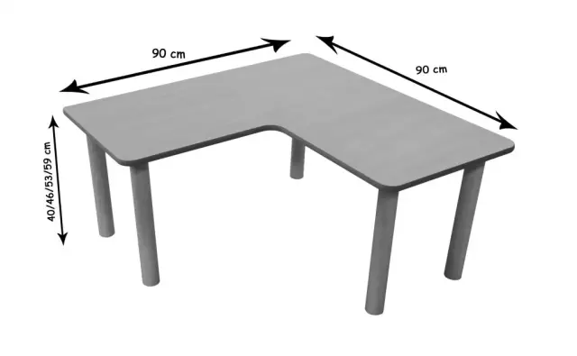 Imagen MESA EN "L" 150 x 45 cm. 2