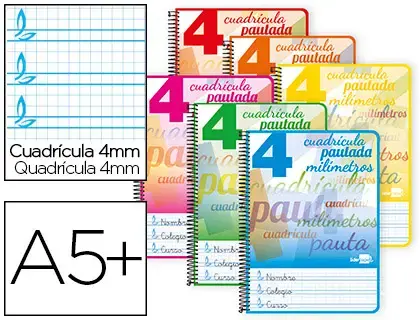 Imagen CUADERNO 4 4MM TAPA DURA. 80 H. 75 GR. LIDERPAPEL