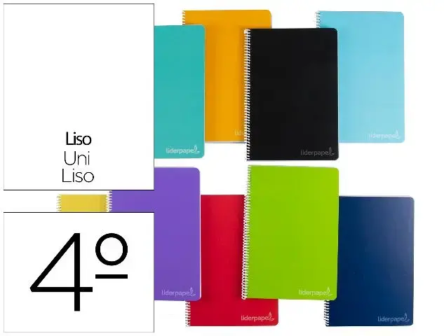 Imagen CUADERNO 4 LISO TAPA DURA. 80 H. 75 GR. LIDERPAPEL