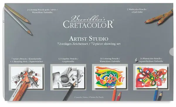 Imagen ESTUCHE METAL 72 PIEZAS DIBUJO ARTISTICO. CRETACOLOR 2