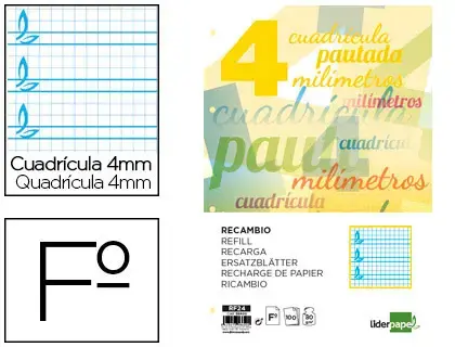 Imagen RECAMBIO A4 PAUTAGUIA 4MM. LIDERPAPEL