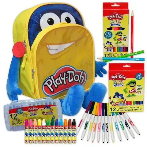 Imagen MOCHILA PLAY DOH CON 37 PIEZASDE DIBUJO COLOR AZUL 