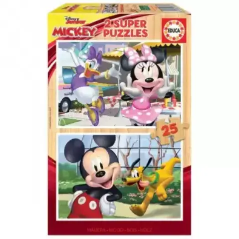 Imagen PUZZLE 2X25 PZAS MADERA. MICKEY & FRIENDS