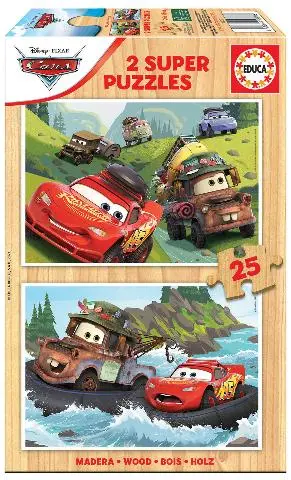 Imagen PUZZLE MADERA CARS 2X25 PZAS. 