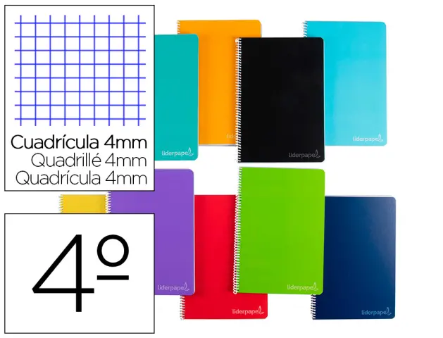 Imagen CUADERNO 4 4MM TAPA DURA 80H. 75 GR. LIDERPAPEL