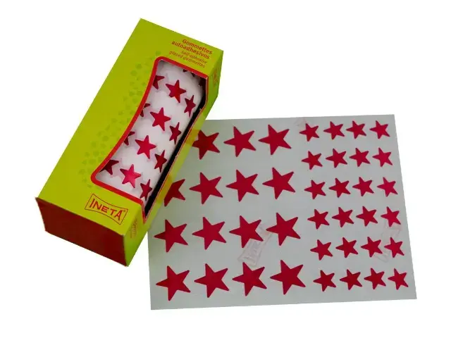 Imagen ROLLO GOMETS ESTRELLA ROJO METALIZADO. INETA