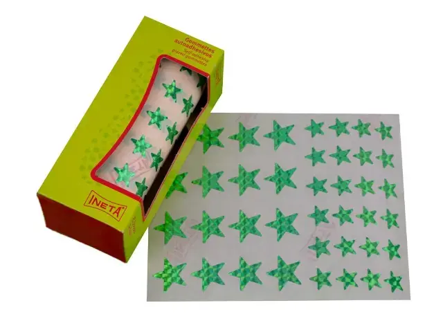 Imagen ROLLO GOMETS ESTRELLA HOLOGRFICO VERDE. INETA