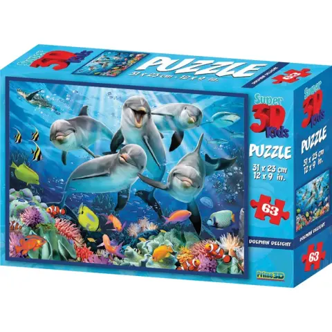 Imagen PUZZLE KIDS 63 PIEZAS, DOLPHIN DELIGHT