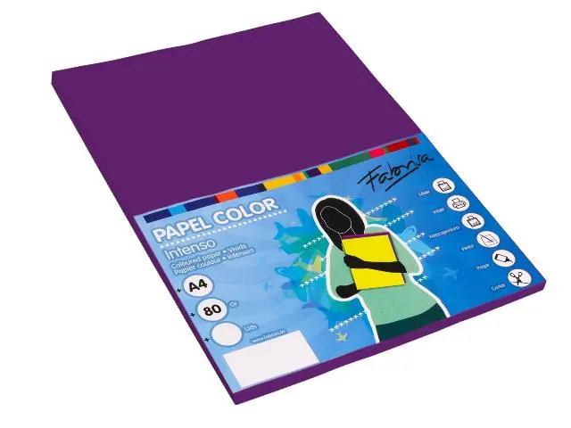 Imagen PAPEL A4 80G. VIOLETA 100 HOJAS