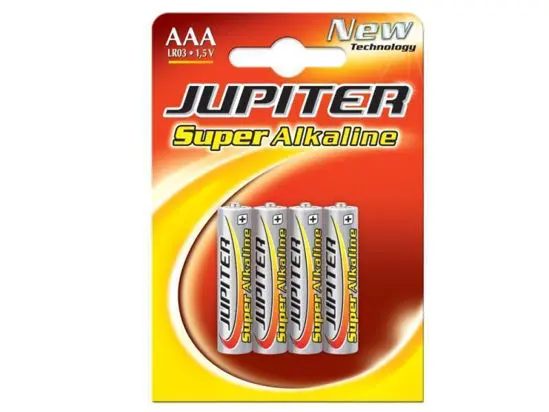 Imagen BLISTER 4 PILAS ALCALINAS AAA LR03. JUPITER