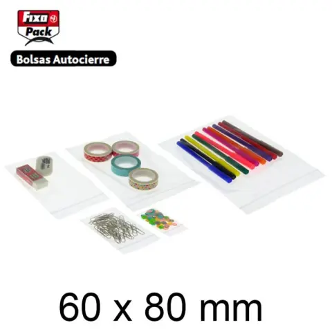 Imagen BOLSA AUTOCIERRE 60X80MM C/100. FIXO8413623023806