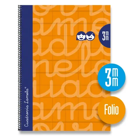 Imagen CUADERNO F 3 MM TAPA DURA NARANJA. LAMELA