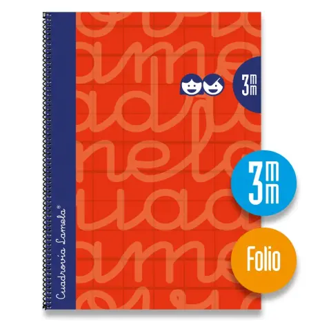 Imagen CUADERNO F 3 MM TAPA DURA ROJO. LAMELA