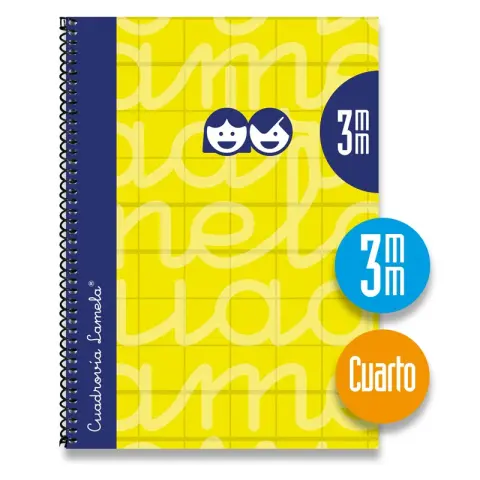 Imagen CUADERNO 4 3 MM TAPA DURA AMARILLO. LAMELA