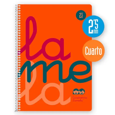 Imagen CUADERNO 4 2.5 MM TAPA PP NARANJA. LAMELA