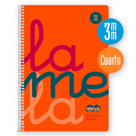 Imagen CUADERNO 4 3 MM TAPA PP NARANJA. LAMELA