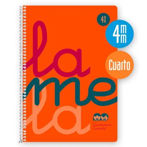 Imagen CUADERNO 4 4 MM TAPA PP NARANJA. LAMELA