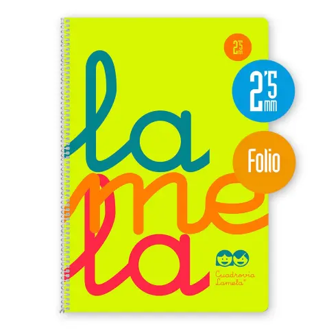 Imagen CUADERNO F 2.5 MM TAPA PP AMARILLO. LAMELA