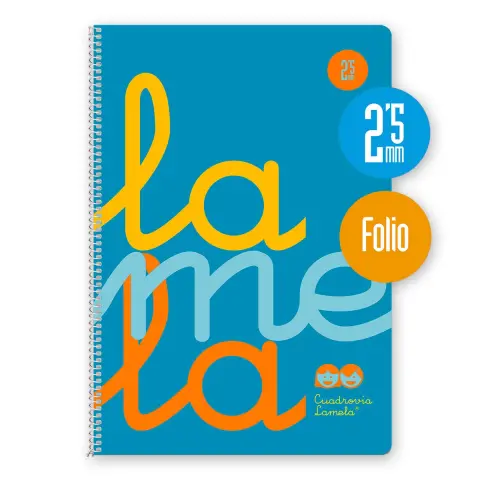 Imagen CUADERNO F 2.5 MM TAPA PP AZUL. LAMELA