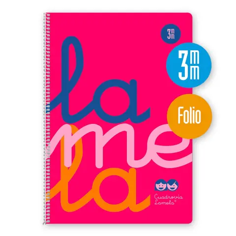 Imagen CUADERNO F 3 MM TAPA PP ROSA. LAMELA