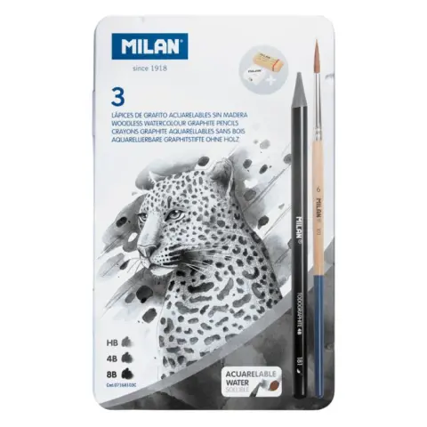 Imagen ESTUCHE METALICO 3 LAPICES TODO GRAFITO. MILAN 
