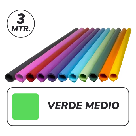 Imagen PAPEL KRAFT VERDE MEDIO 1X3M. FBS