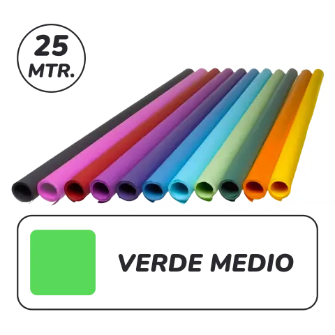 Imagen PAPEL KRAFT VERDE MEDIO 1X25M. FBS