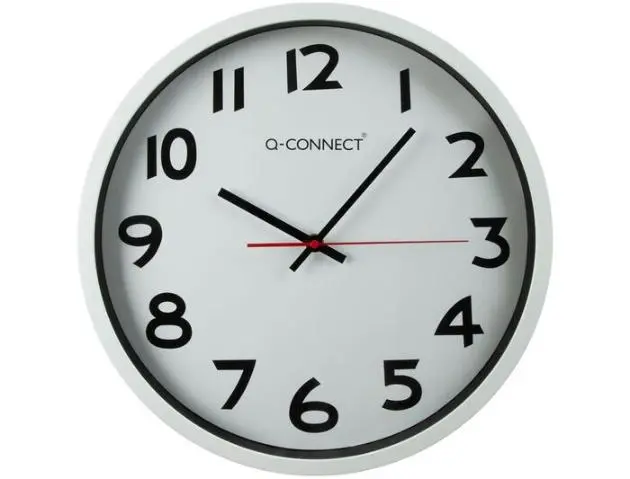 Imagen RELOJ DE PARED BLANCO CROMADO 34 CM. Q-CONNECT