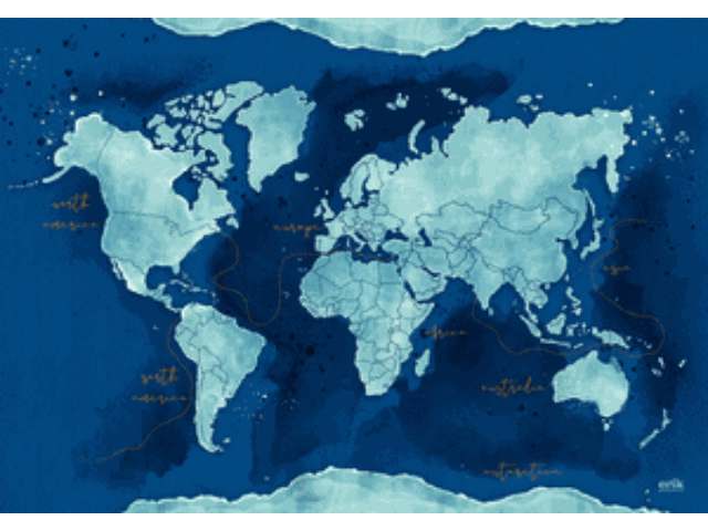 Imagen VADE ESCOLAR MAPA DE MUNDO ACUARELA 