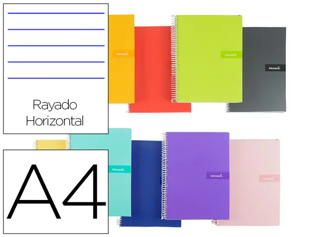 Imagen CUADERNO F R. HZTAL.80 H. 90 GRS. TAPA DURA. LIDERPAPEL