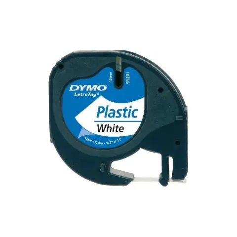 Imagen RECAMBIO CINTA DYMO LETRATAG PLASTICO BLANCO 12MMx4MTR