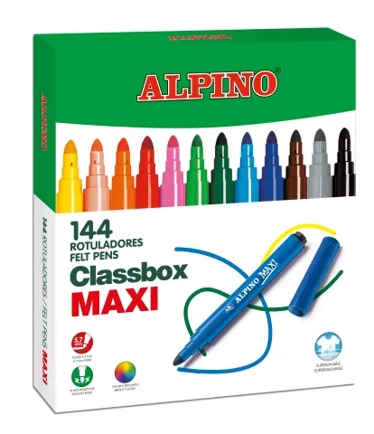 Imagen ROTULADOR MAXI SCHOOLPACK 144 UNID. ALPINO