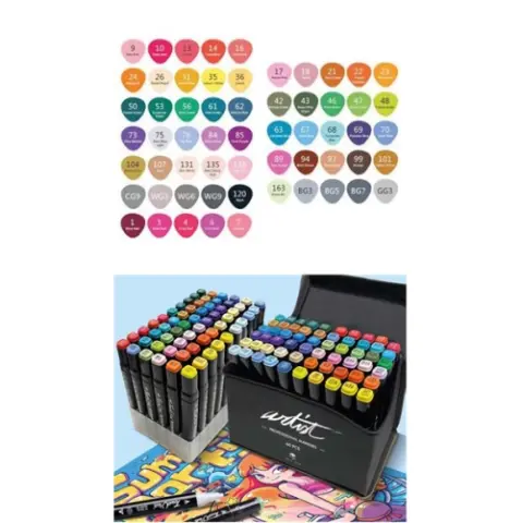 Rotulador Doble Punta 60 Colores en Estuche Artist Blanco