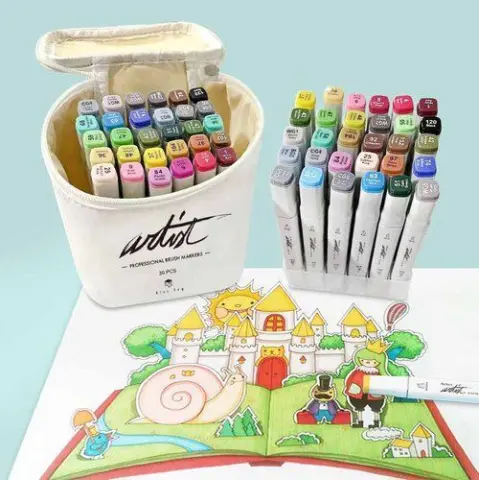 Imagen ESTUCHE 30 ROTULADORES DOBLE PUNTA CON PINCEL ARTIST