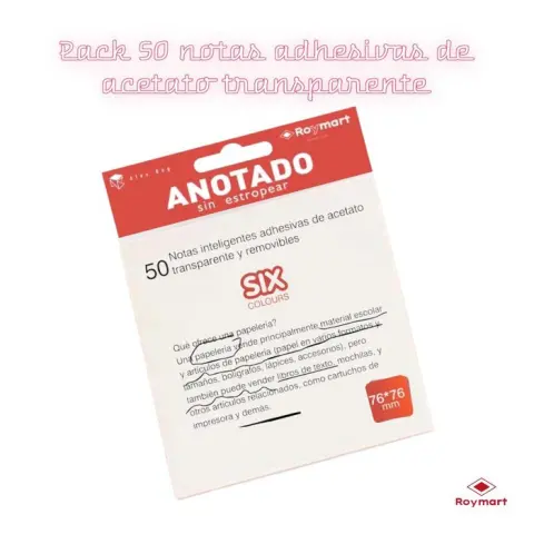 Imagen NOTA ADHESIVA ACETATO TRANSPARENTE 