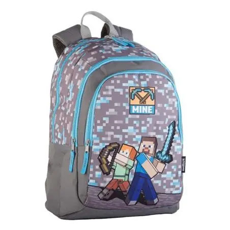 Imagen MOCHILA MINECRAFT WARRIORS DOBLE COMPARTIMENTO