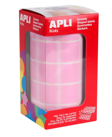 Imagen ROLLO GOMETS CUADRADO 20 MM ROSA. APLI